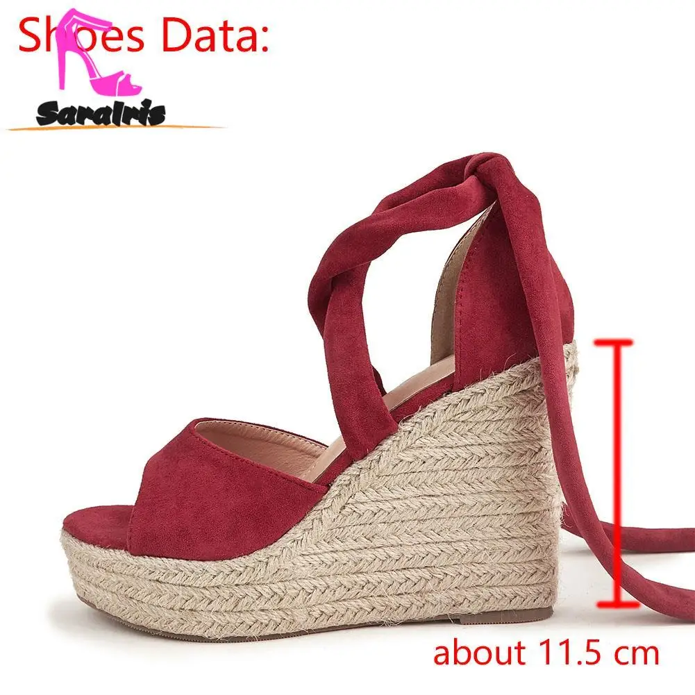 Wedge High Heeled Women's Sandals 2023 Hot European Style Fish Open Toe Vintage Straw Sandals Slipper Summer Comfy Walking Shoes