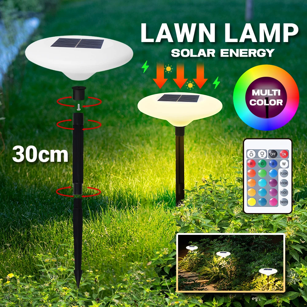 IP65 уличный светодиодный солнечный свет RGB водонепроницаемый газонный светильник