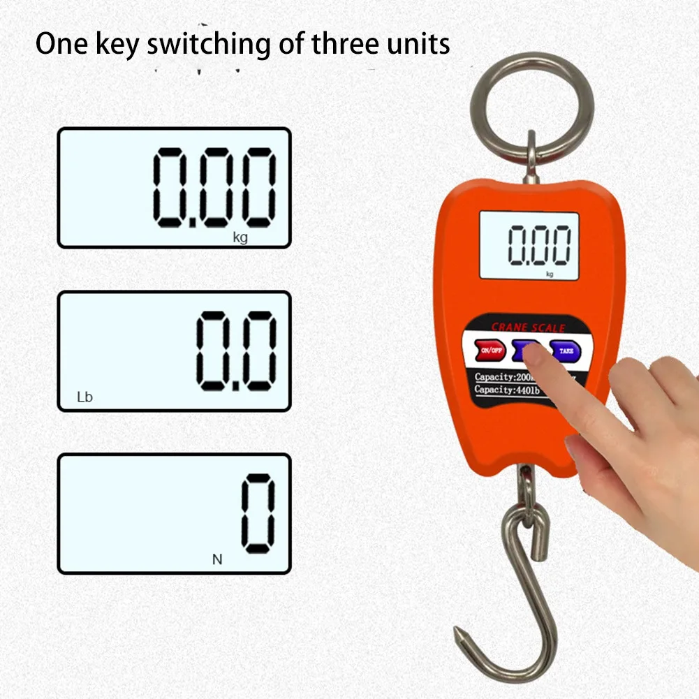 Мини-крановые весы цифровые промышленные подвесные 200 кг/441 фунта сверхмощные с
