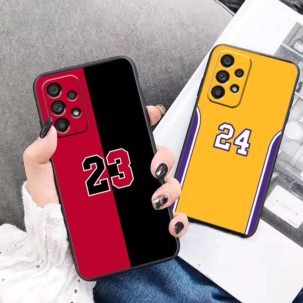 

Case For Samsung A73 A71 A53 A33 A32 A13 A12 A80 A71 A70 A52 A51 A50 A32 A30 A23 A22 A21 5G Case Basketball Uniform Number 23 24