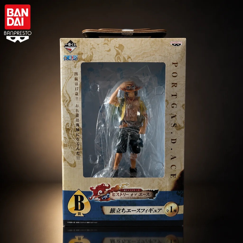 Фото В наличии: Оригинальная фигурка BANDAI BANPRESTO ONE PIECE PORTGAS D ACE, новая, в коробке, коллекционная модель, игрушка. №1