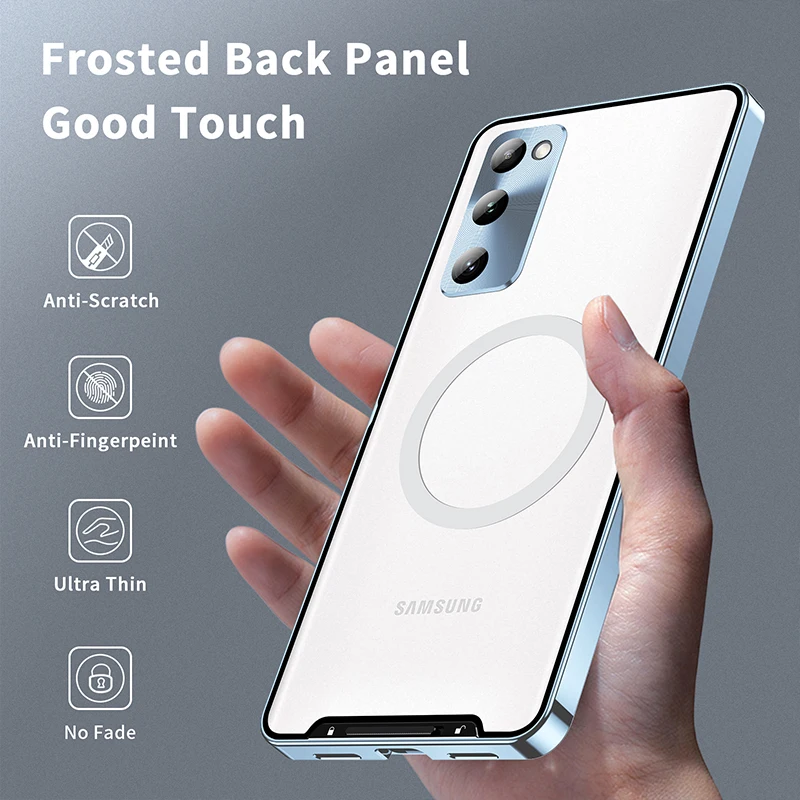Luxury Metal Magnetic Case For Samsung S20 S21 FE Ultrathin Shockproof Wireless Charging For Galaxy S20 S21 FE Case Cover Coque