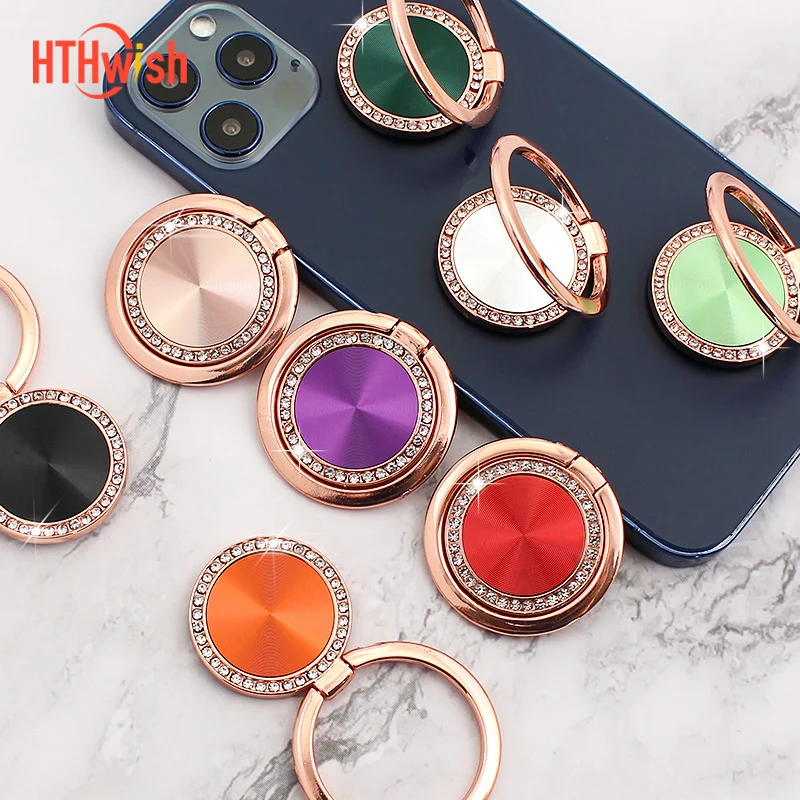 

Luxury 360 Degree Rotatable Phone Holder Finger Ring Smartphone Magnet Metal Spin Rotatable Socket For Magnetic Smartphone Stand