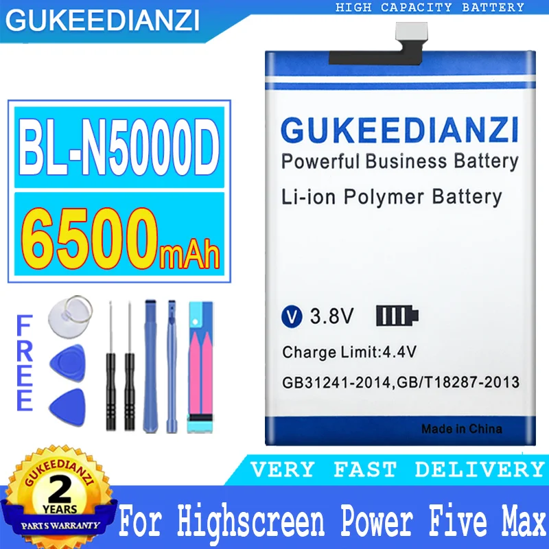 

Bateria BL-N5000D 6500mAh High Capacity Replacement Battery For Highscreen Power Five Max FiveMax High Quality Battery