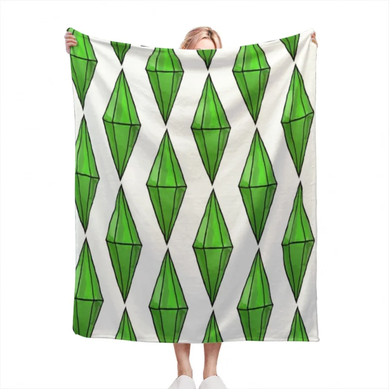 

Giant plumbob Throw Blanket Soft Velvet Blanket Camping Bedding Blanket Cold Cinema or Travel