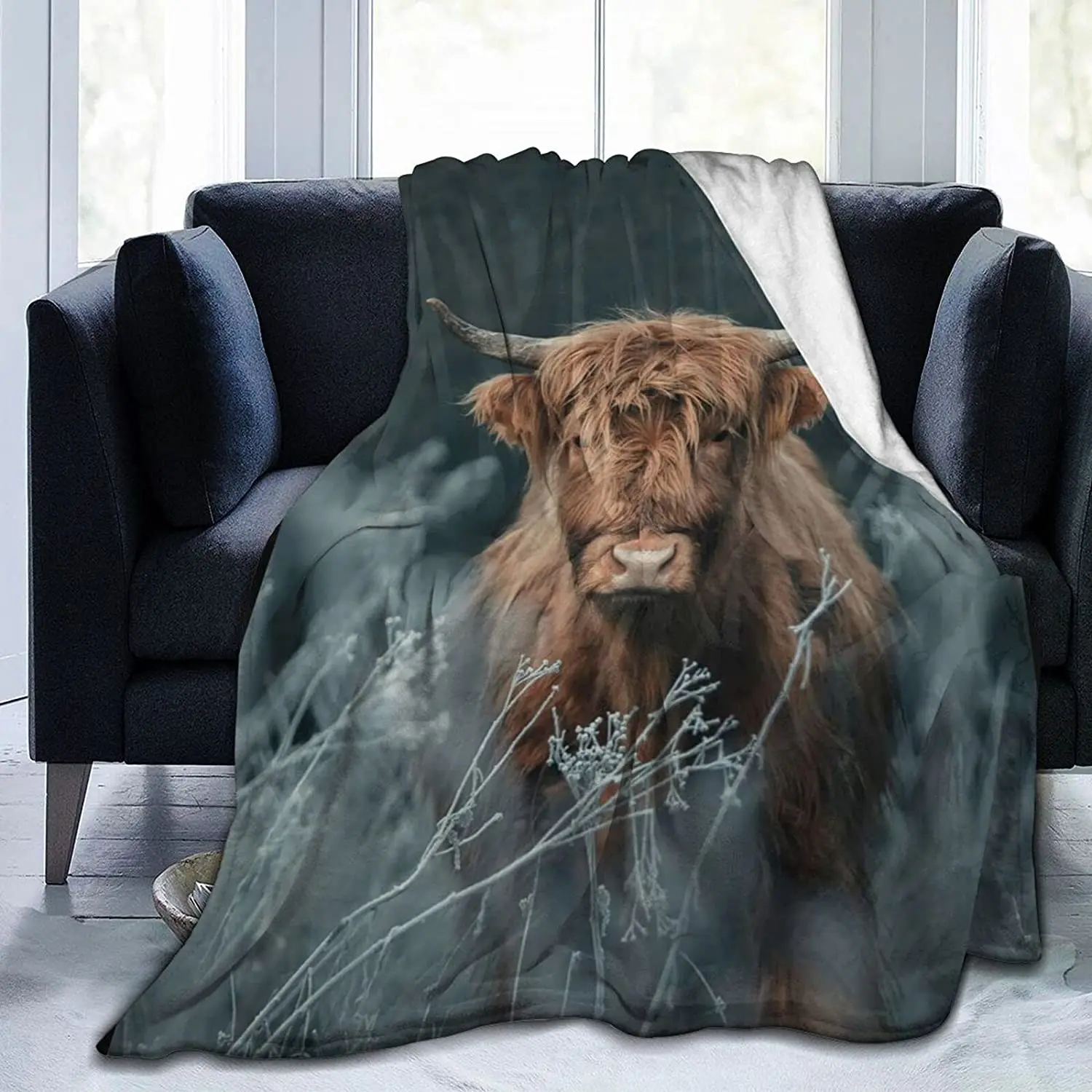 

Одеяло Highland с принтом крупного рогатого скота, супер мягкое покрывало для кровати, кушетки, плюшевые одеяла, теплое покрывало
