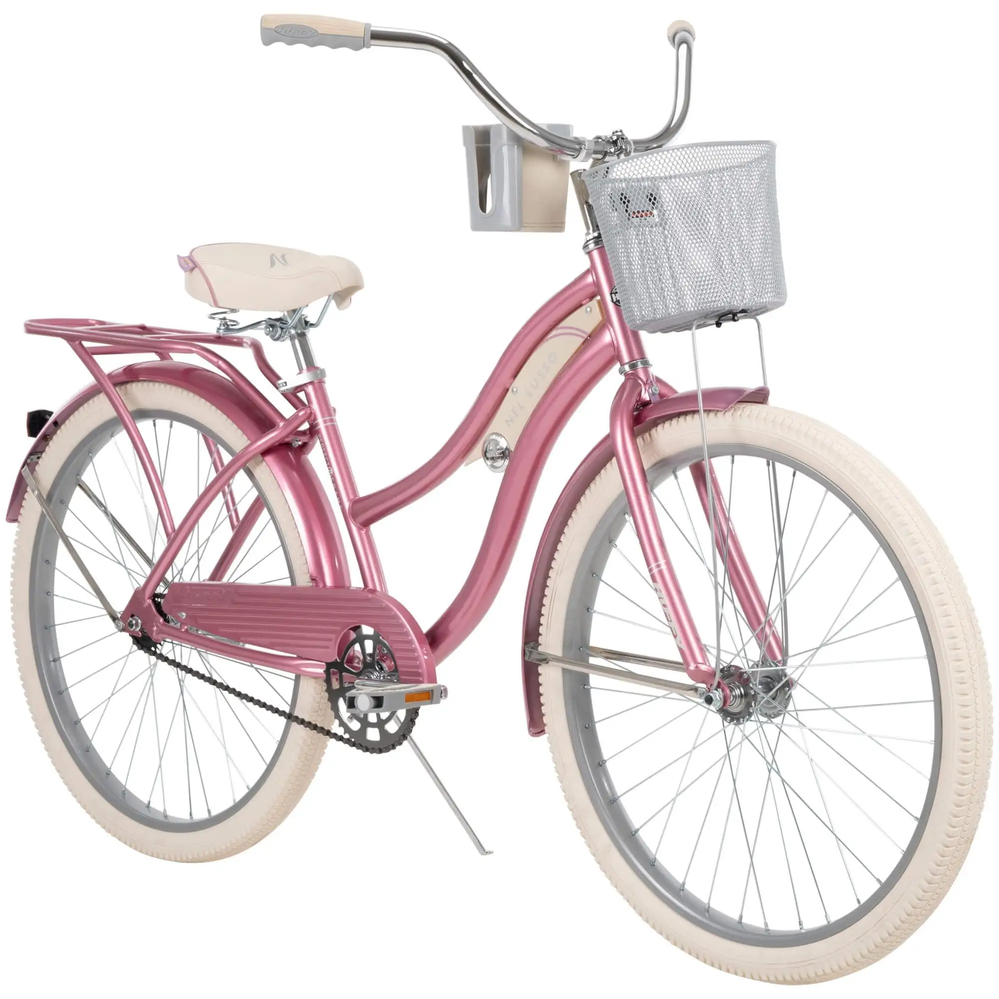 

26 In. Nel Lusso Women's Beach Cruiser Bike, Pink Taffeta