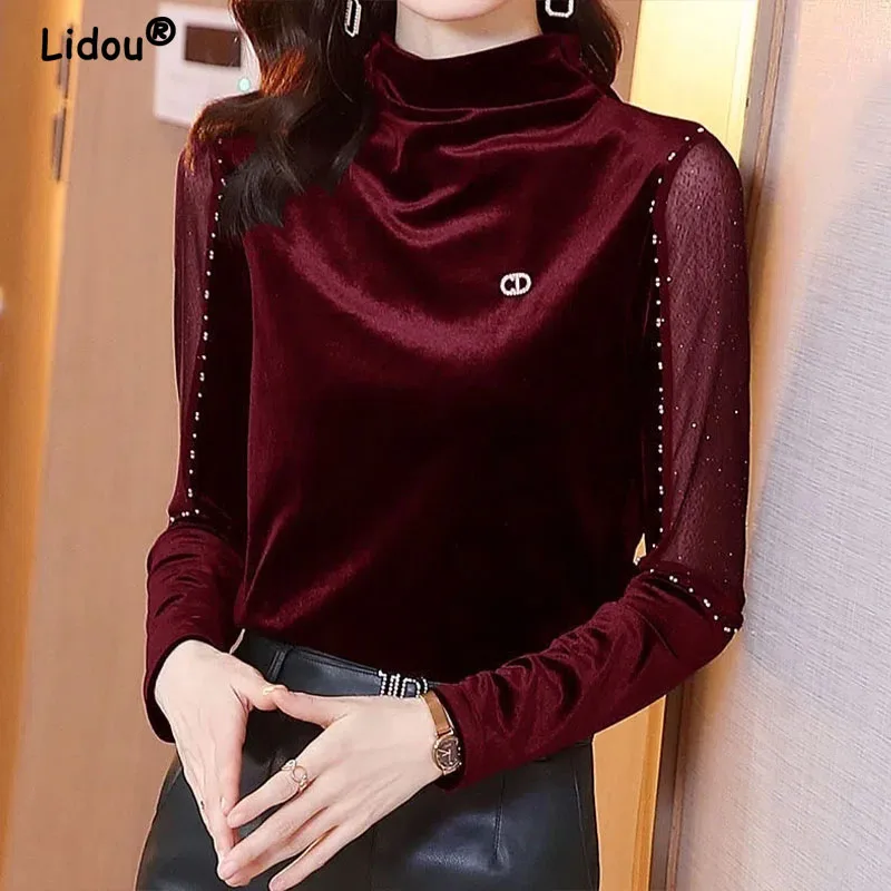 

Summer Autumn Temperament Elegant Fashion Hollow Out Pullovers for Women 2022 New Embroidered Flares Chic Bottoming Shirt Top
