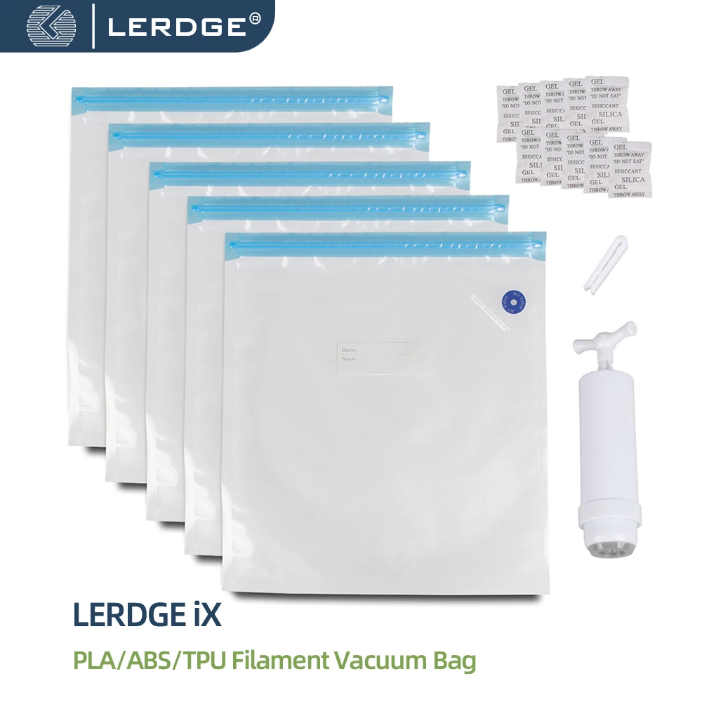 

LERDGE Filament Vacuum Bag PLA/ABS/TPU Dryer Safekeeping Humidity Resistant Reusable Sealed Storage Bag for 3D Printer Parts
