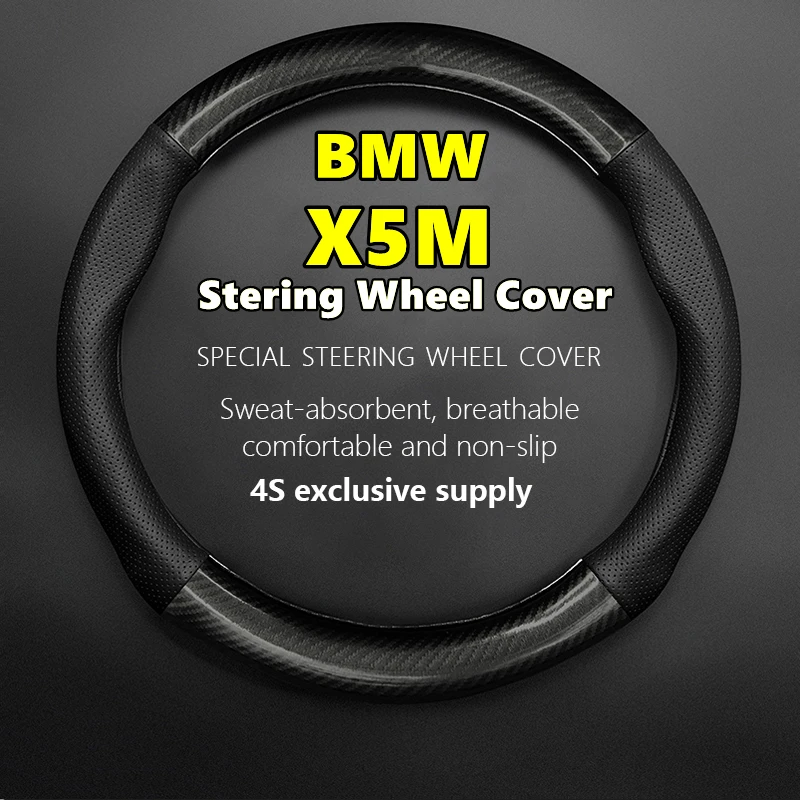 

Car PUleather For BMW X5M Steering Wheel Cover Genuine Leather Carbon Fiber 2010 2013 2015 2020 2022