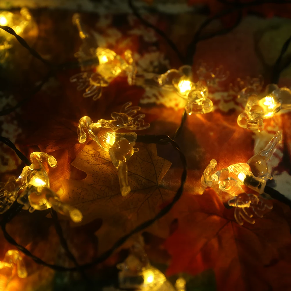 

20LED Solar String Fairy Light Outdoor Lamp Elk Waterproof Accessories Garland Christmas Lighting Wedding Decoration