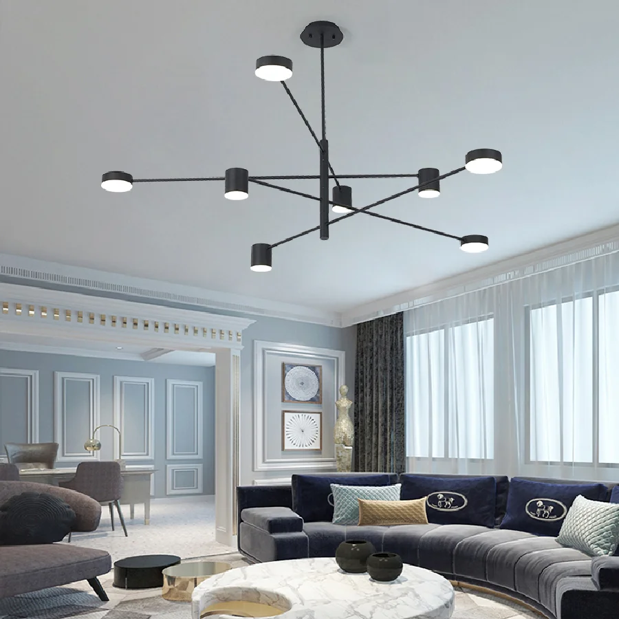 

Modern LED Chandelier Long Pole Design Hanging Lamps Living Room Decoration Light Fixtures Interior Lighting Gold Chandelier