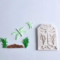 dragonfly shape silicone mold 3d animal modeling kitchen diy cake decoration chocolate baking tools grass animal dragonfly mold