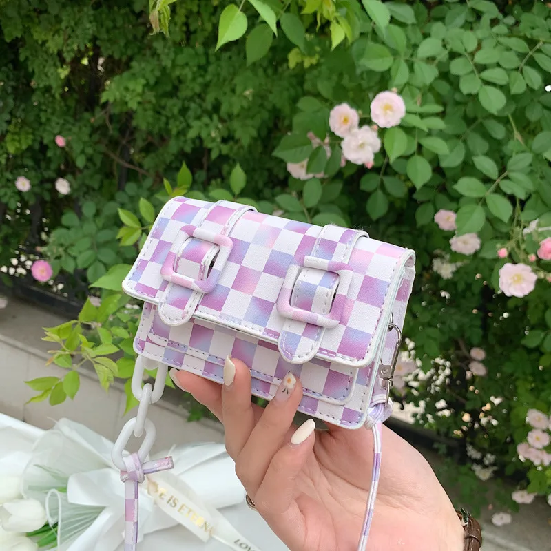 

Fashionable Plaid Contrast Color Women's Bag Popular Bag New Shoulder Cross-body Bag