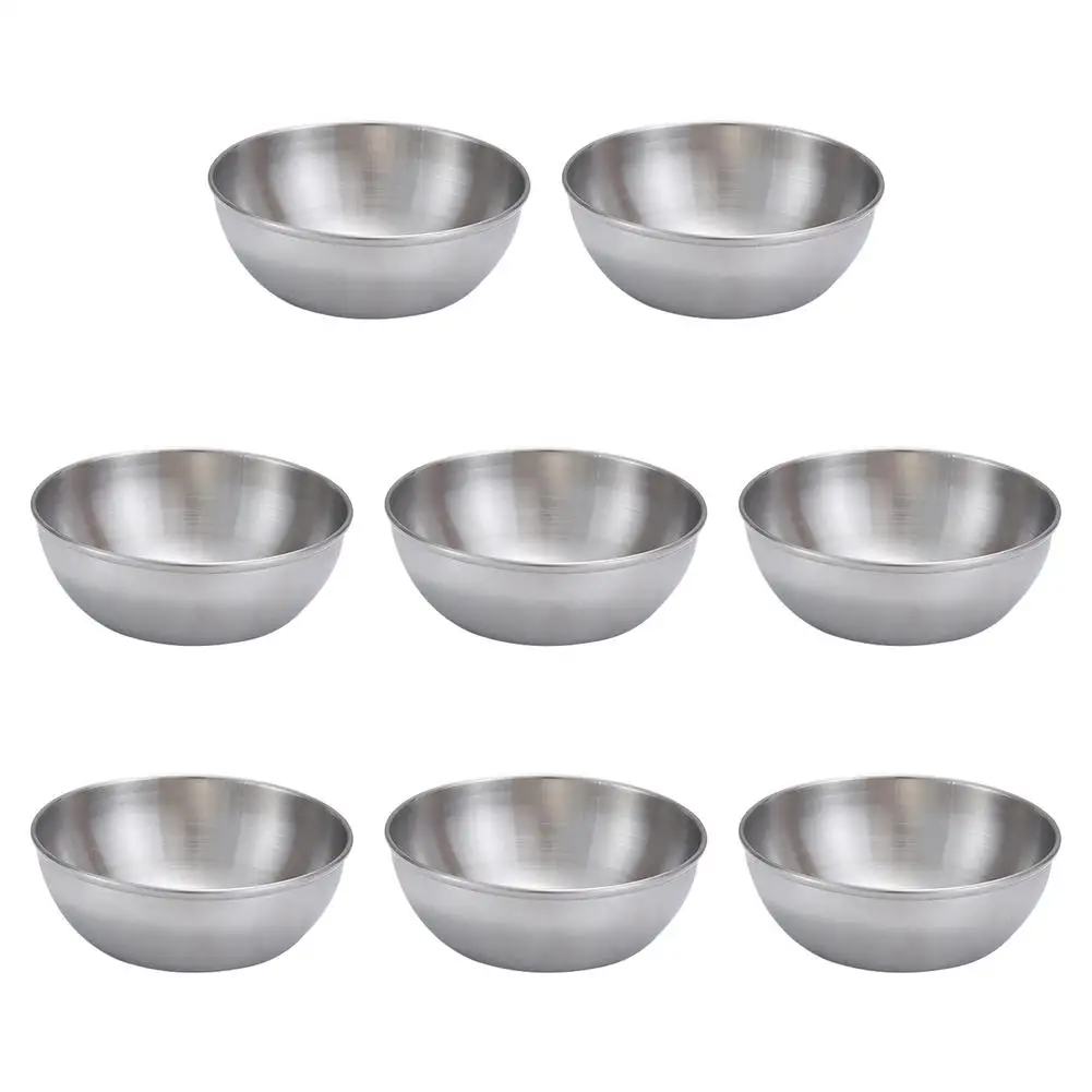 8Pcs Stainless Steel Sauce Bowls 3.2inch Sauce Dish For Individual Seasonings Dipping Mini Round Dipping Sauce Cups For Condimen