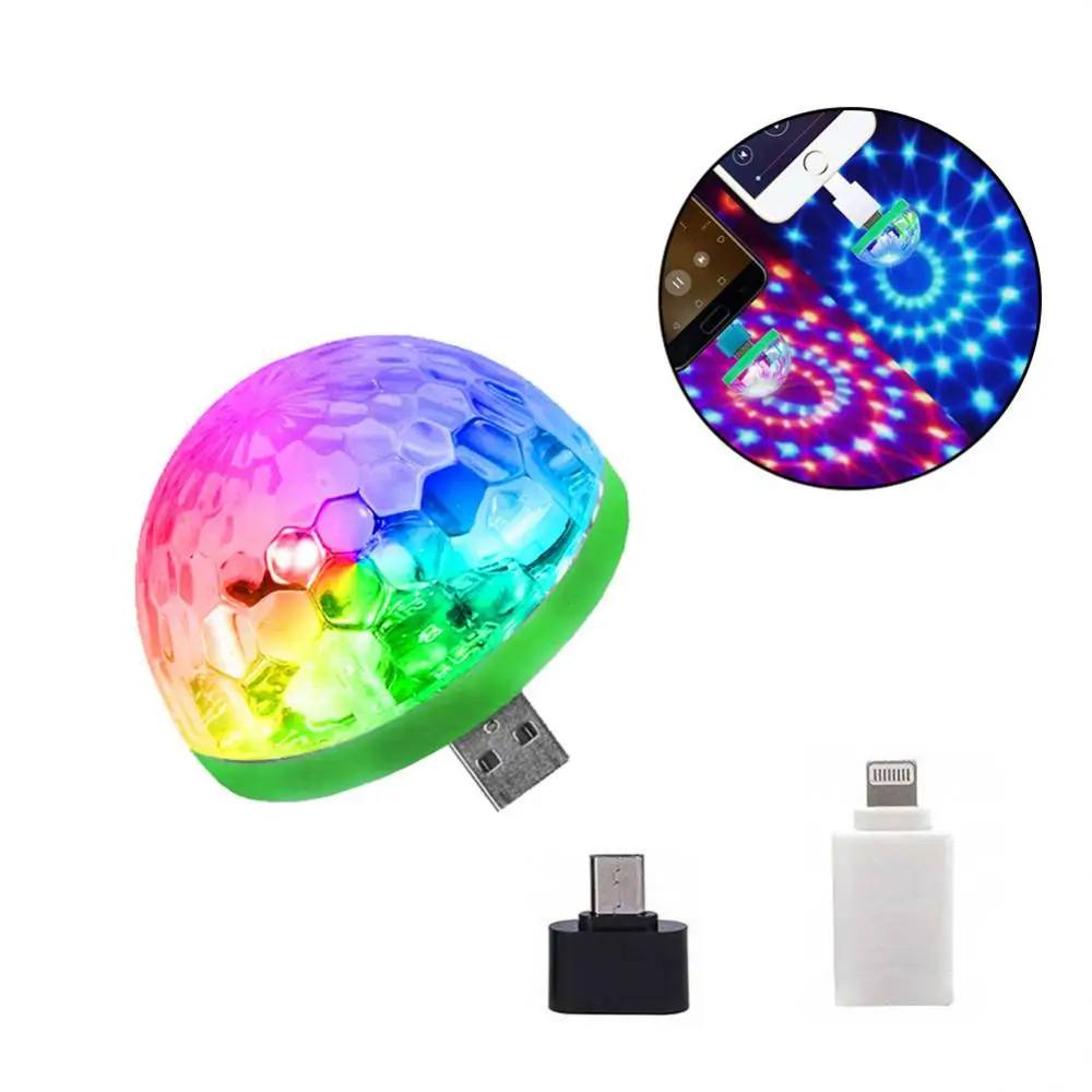 

RYRA USB LED Party Lights Stage Effect Karaoke Atmosphere Lamp 4W 5V Portable Disco Ball Colorful Laser DJ Disco Light Music