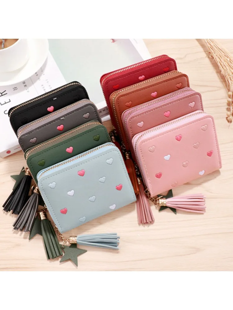 Leather Small Wallets Women Luxury Brand Design Splicing Short Wallet  Purses Female Short Coin Zipper Purse Credit Card Holder - AliExpress