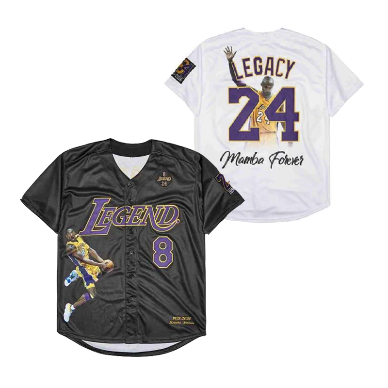 Baseball Jersey Legend 8-24 Legacy Jerseys Sewing Embroidery Printed Portrait Sports Outdoor High Quality White Black 2023 New
