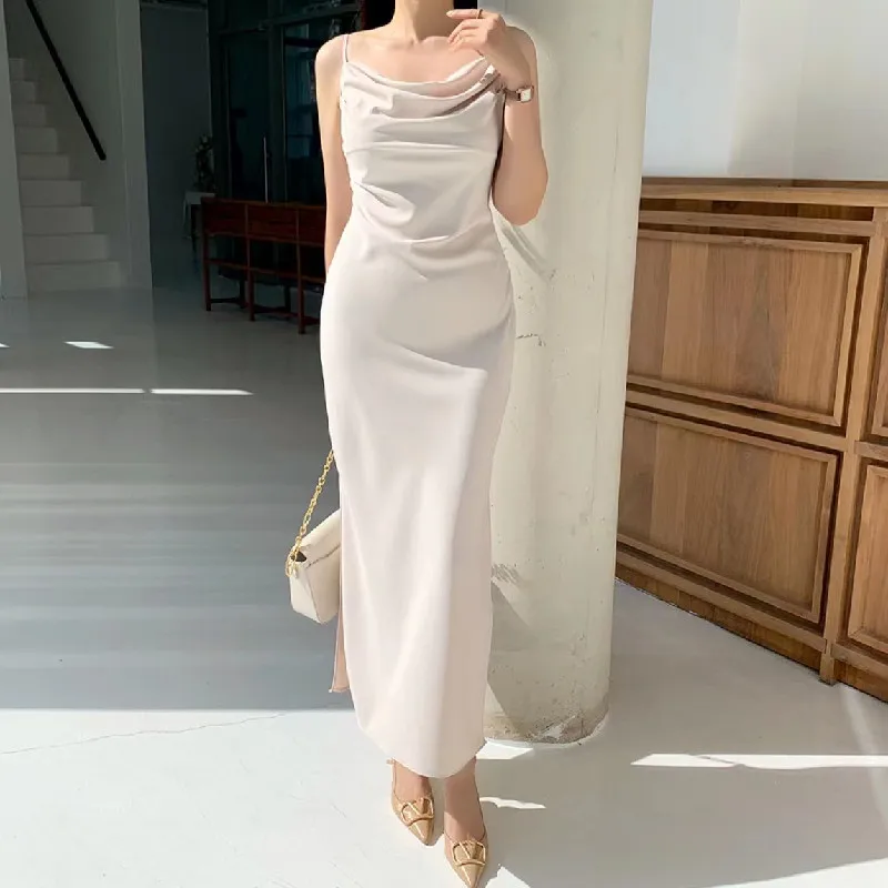 

Женское винтажное платье на бретелях-спагетти, без рукавов