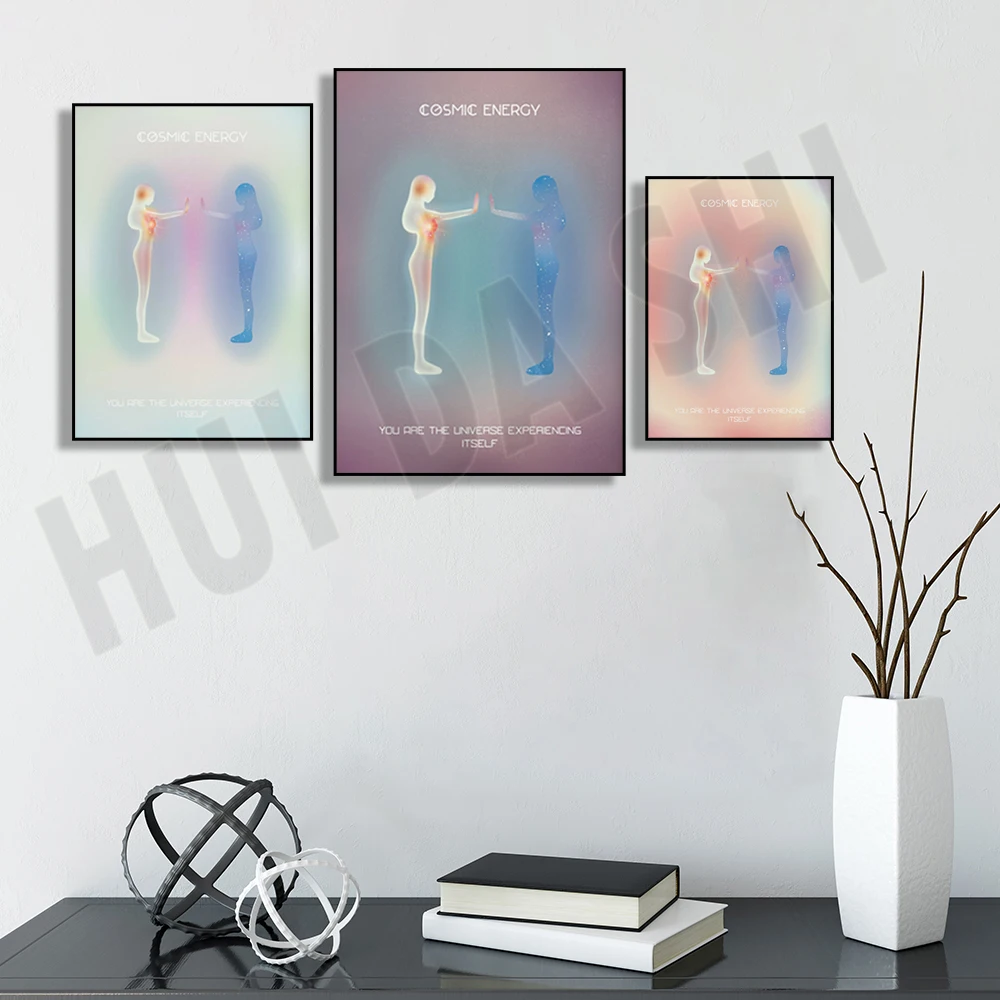 Космическая Энергия оригинальный градиент Художественная печать сиреневая мята