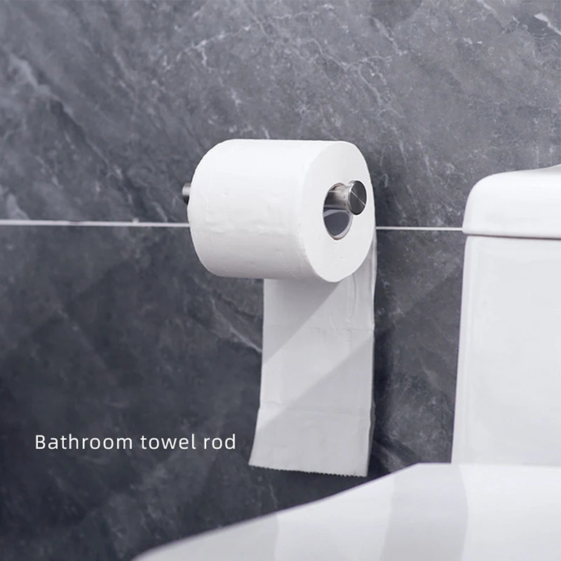 

304 Stainless Steel Paper Towel Holder Roll Paper Ware Toilet Paper Holder No Hole Punch Bathroom Toilet Bathroom Storage Rack