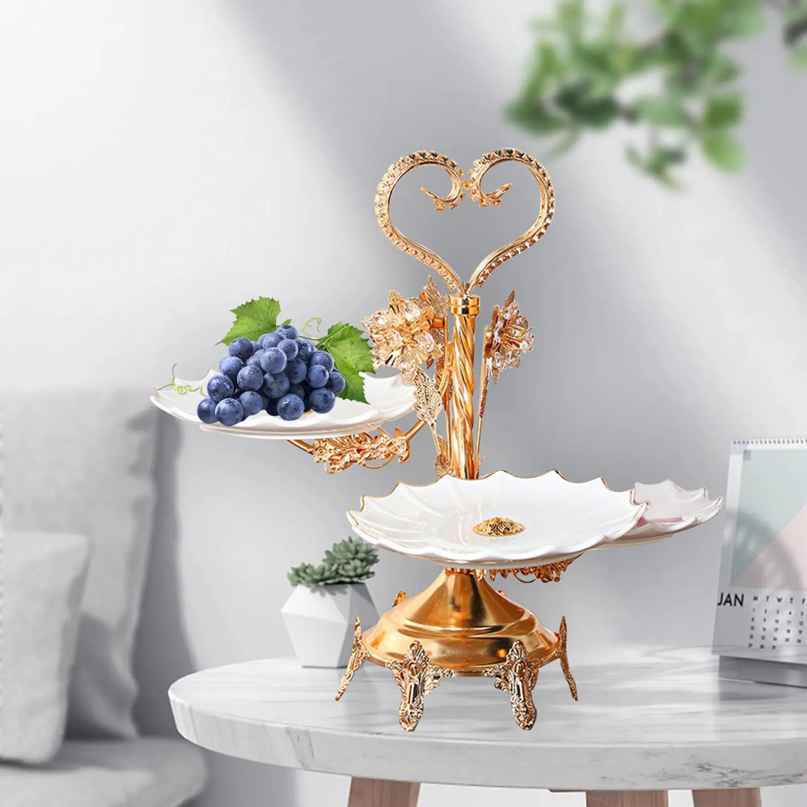 

Tiered Cupcake Stand Luxury 3 Layer Fruit Plate for Cake Dessert Living Room