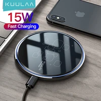 kuulaa 15w qi wireless charger for xiaomi mi 9 pro mirror wireless charging pad fast charger for iphone 11 x xs max xr 8 plus
