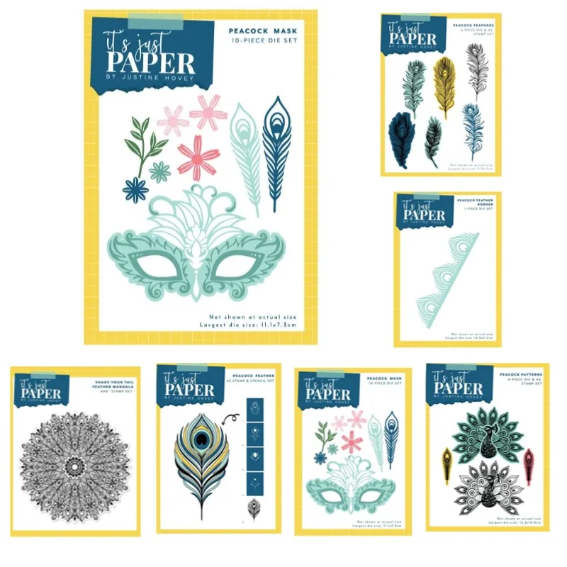 Альбом карты DIY PaperPeacocks смелая маска павлина перо металлические штампы