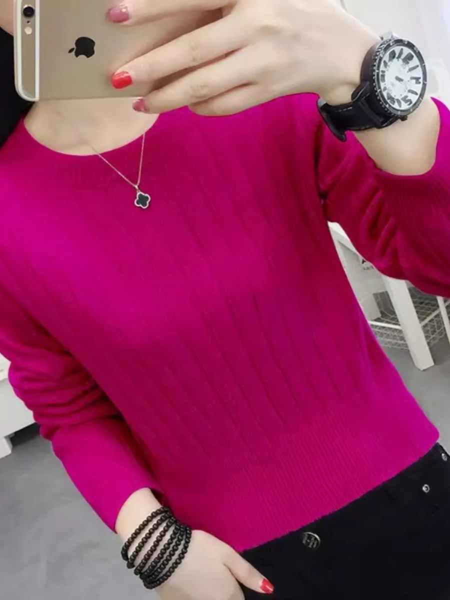 Вязаный облегающий свитер с длинными рукавами для похудения осень и зима новая