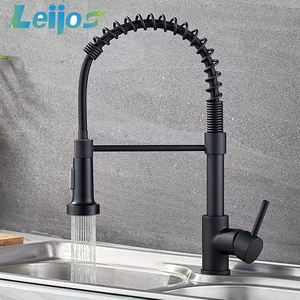 kitchen faucets commercial solid brass single handle single lever pull down sprayer spring kitchen sink faucet nickel black free global shipping