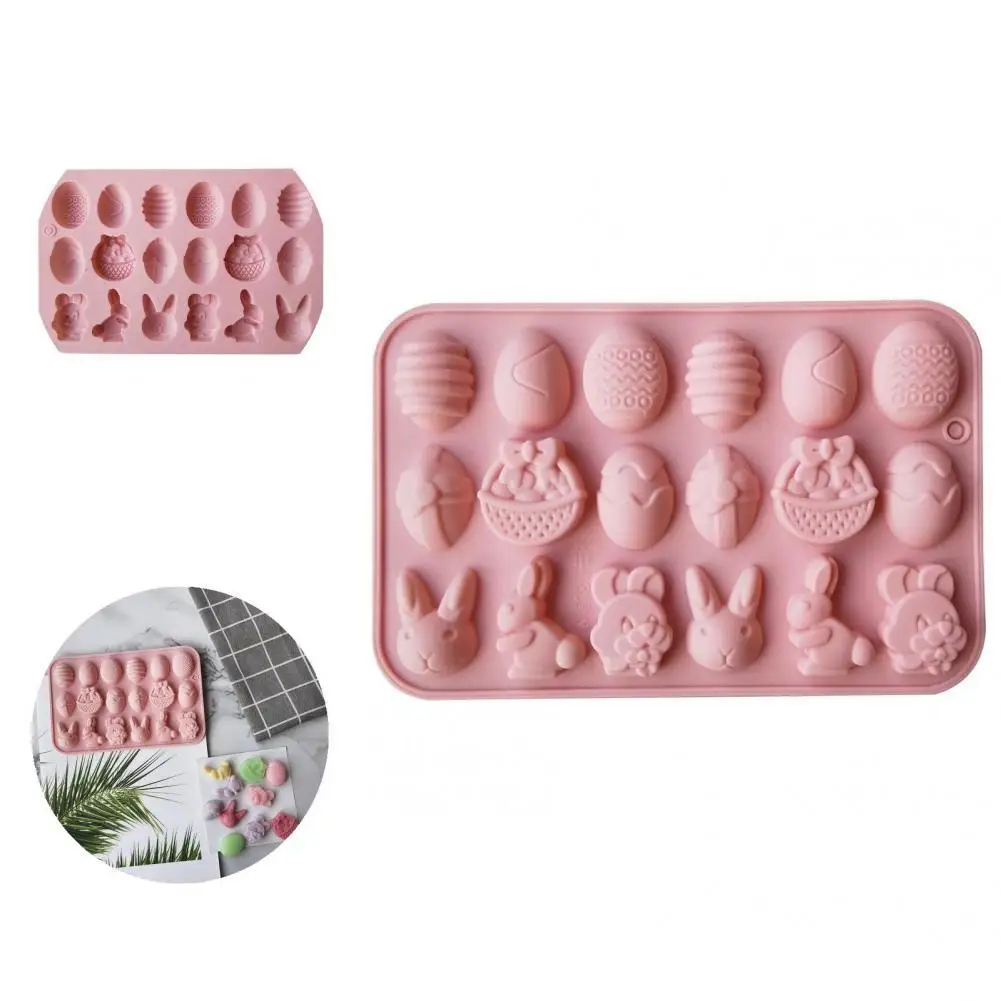 

Durable Bunny Candy Mold Flexible Silicone 18 Cavity Non-sticky Chocolate Mold Easter Clay Mold Easter Cake Mold