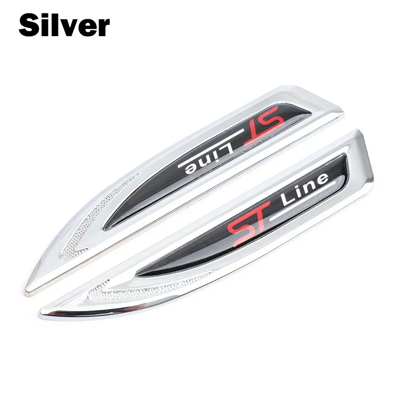 

1 пара металлических логотипов ST Line, боковая наклейка на крыло, эмблема для Ford Focus 2 Focus 3 FIESTA Kuga FUSION ESCAPE EDGE, значок, Стайлинг автомобиля