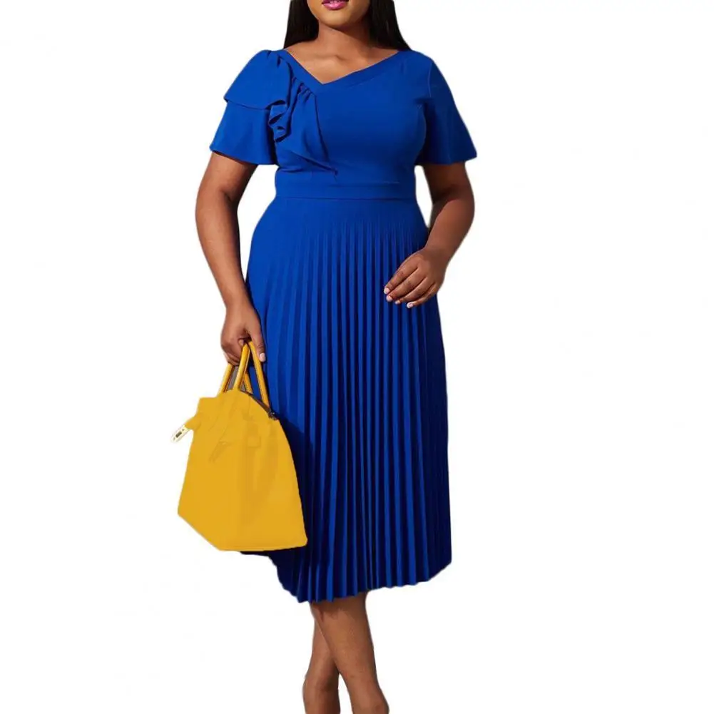 

Formal Dress Slim-fitting Ladies Pleating Pleats Large Hem Dress Party Dress for Banquet