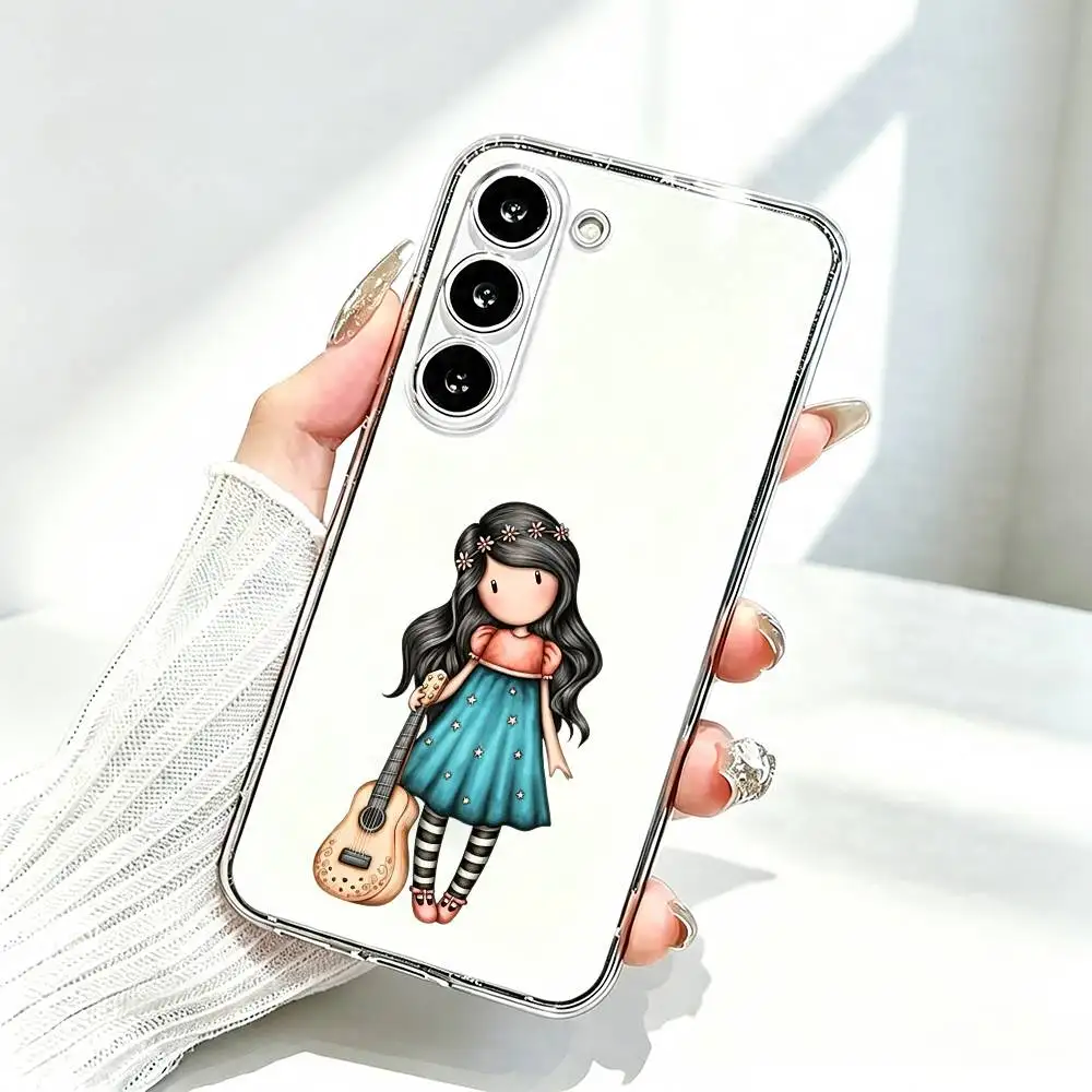 Фото Милый чехол для телефона S-Santoro G-Gorjuss для Samsung A10,12,20,21S,30,31,40,50,51,52,70,71, прозрачный чехол №4