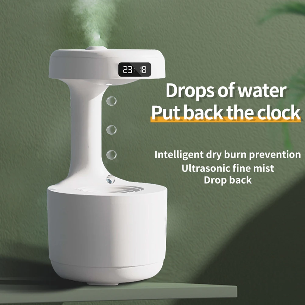 

800ml Anti Gravity Air Humidifier Countercurrent Water Droplet Aroma Diffuser Night Light 4H Auto Shutdown Protection Sprayer