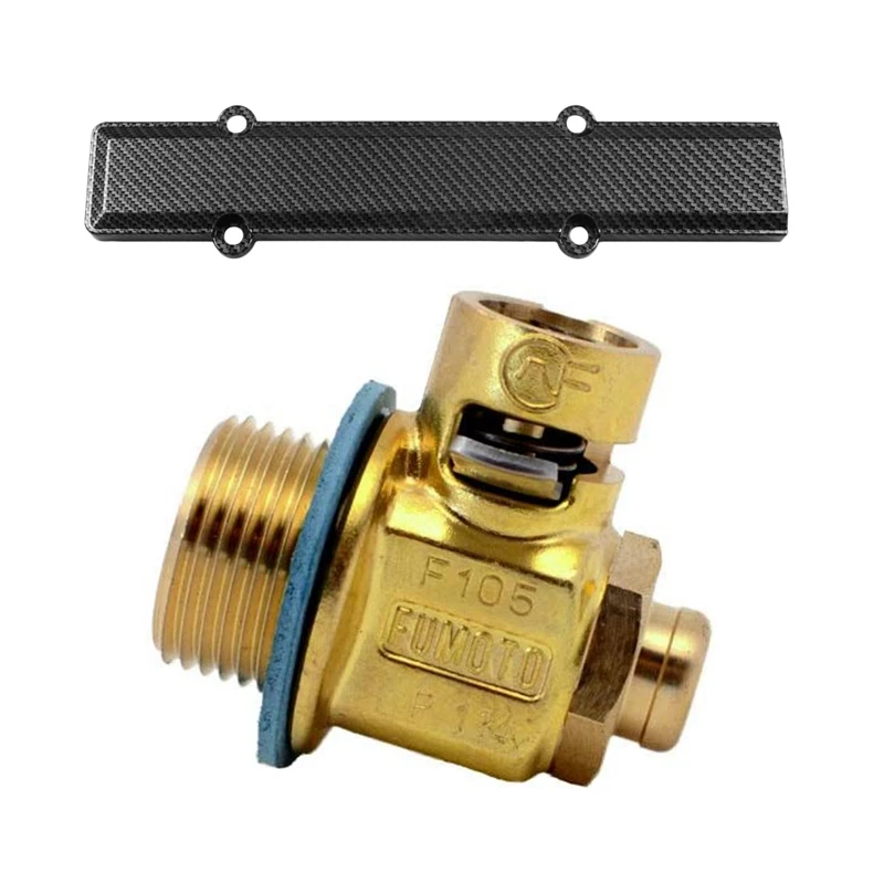 

1 Pcs F105S Oil Drain Valve M20-1.5 Threads with Lever Clip & 1 Pcs Carbon Fiber Look Engine Valve Cover