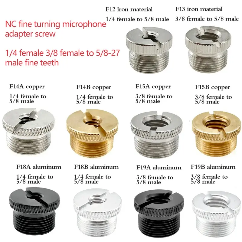 

1/4 3/8 Inch to 5/8 Microphone Stand Conversion Screw Accessories Thread Adapter