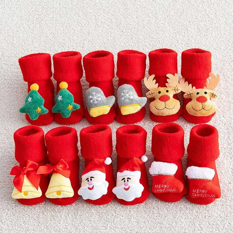 

Children's Socks for Girls Boy Non-slip Print Cotton Toddler Baby Christmas Socks for Newborns Infant Short Socks Christmas Gift