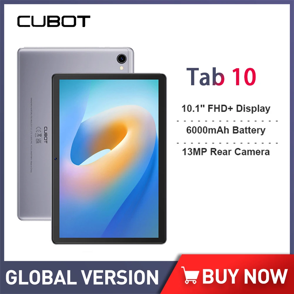 

Cubot TAB 10 Tablets 10.1 Inch FHD Display 4GB+64GB Android 11.0 Tablet PC 4G Network 13MP Rear Camera Octa Core 6000mAh PC Pad