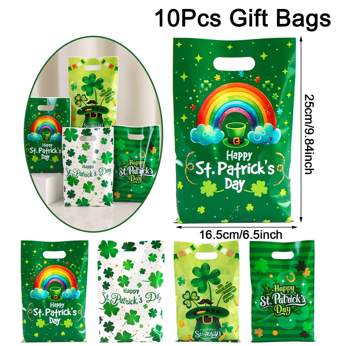 

Зелёные подарочные пакеты на День Святого Патрика