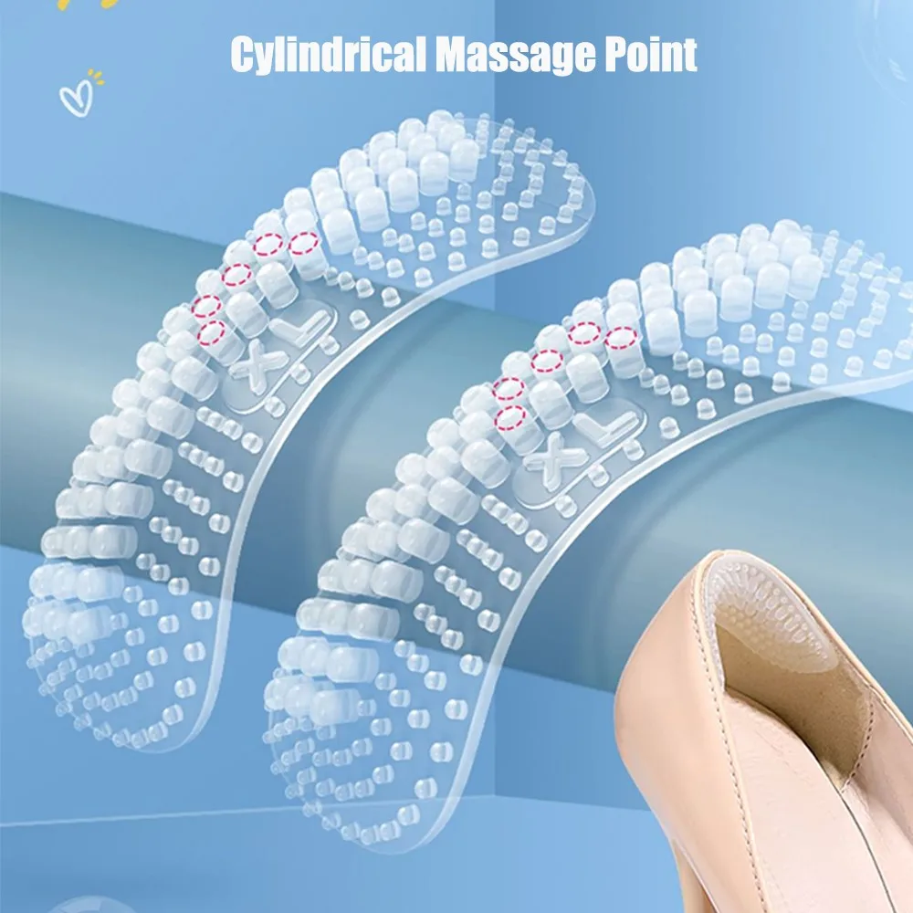 Silicone Shoe Insoles Women Men Adjustable Size Antiwear Foot Pads Heel Shoes Non-Slip Inserts Pads Foot Heel Care Protector