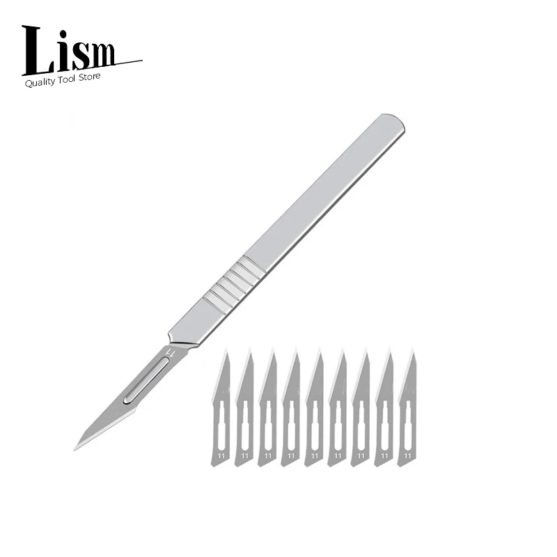 

Carving Tool Metal Carbon Steel Scalpel Blade 11# 23# Engraving Craft knive Non-Slip Surgical Scalpel Knife Metal Scalpel handle