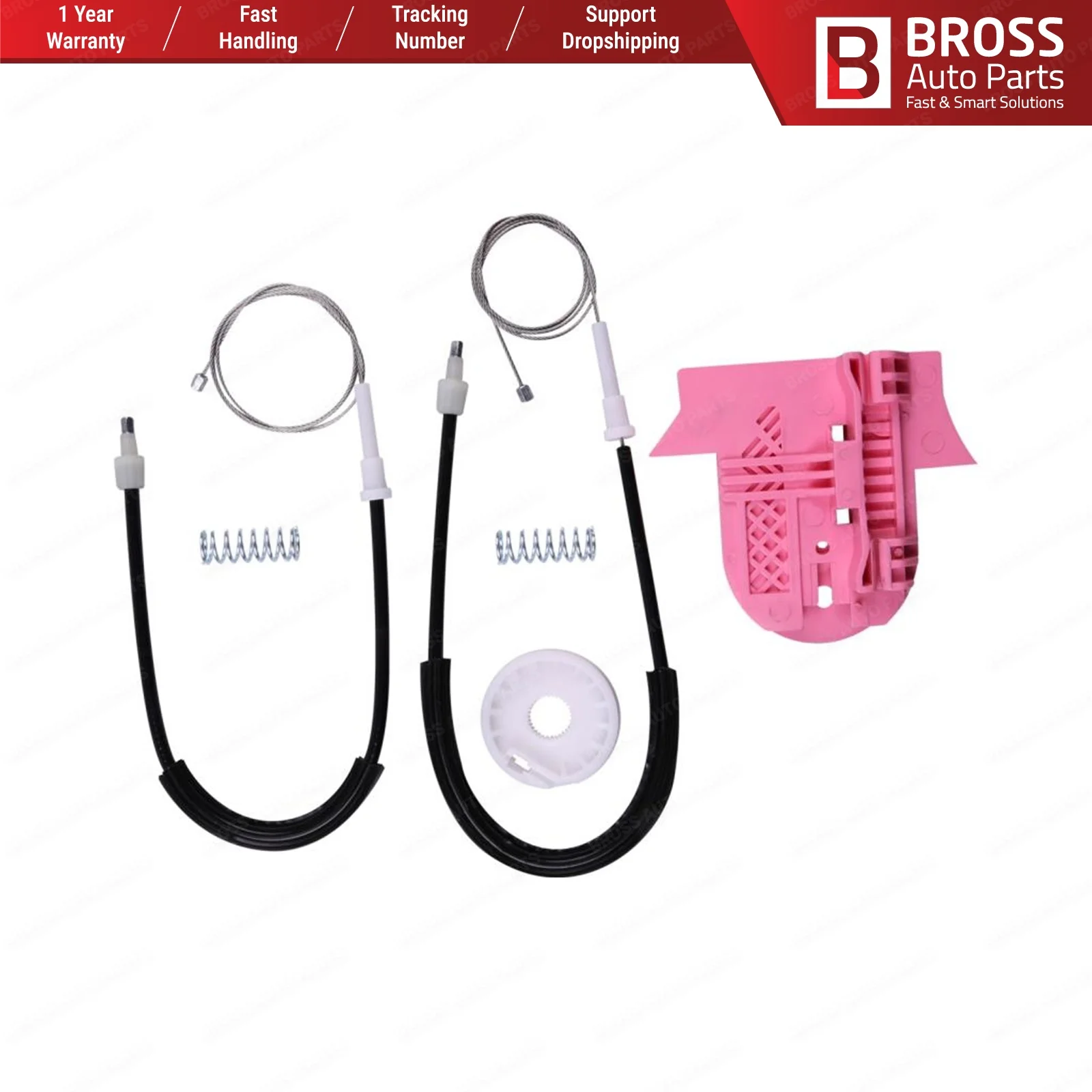 

Bross Auto Parts BWR1018 Electrical Power Window Regulator Repair Kit Rear Left Door for Ford Mondeo MK4 2008-2014