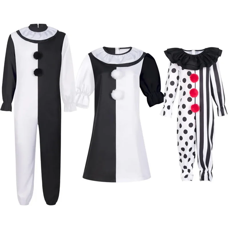 Детский карнавальный костюм клоуна на Хэллоуин с маской шляпой ужасное платье