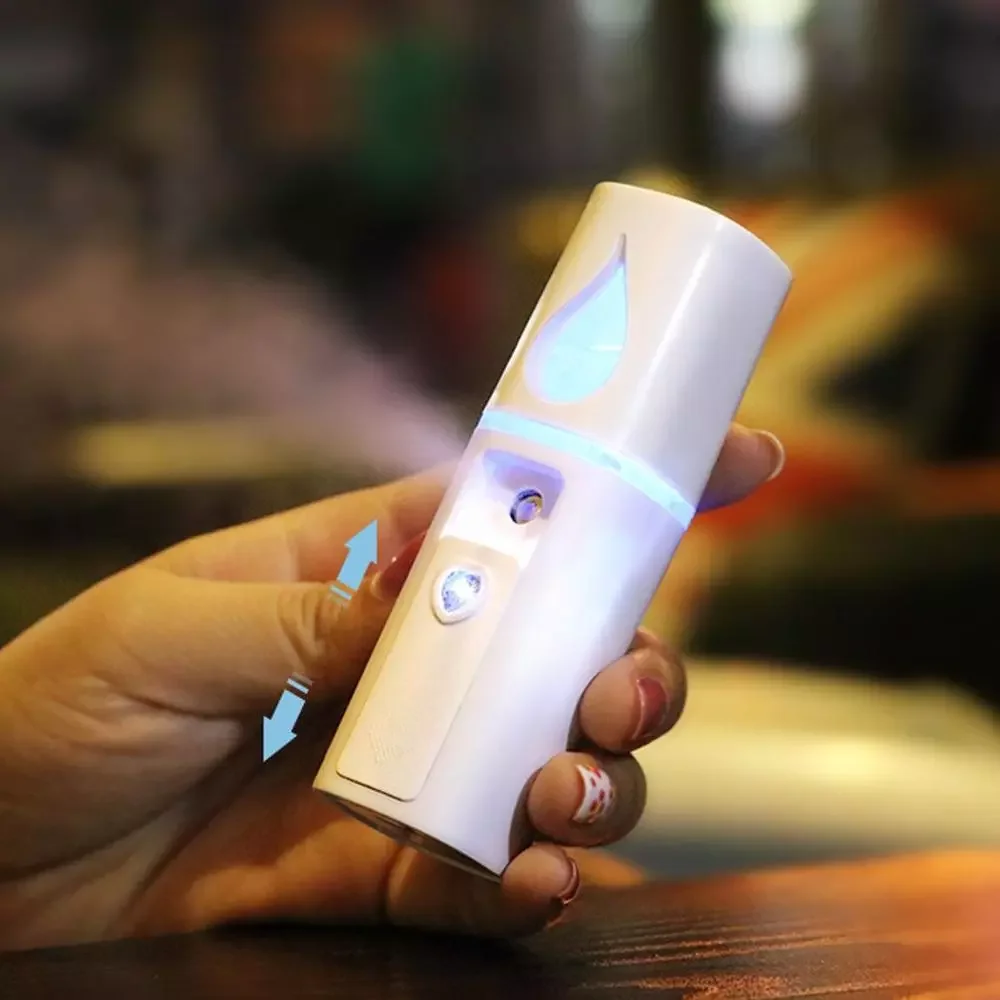 

Portable Small Humidifier USB Rechargable Handheld Water Meter Charging Mini Steamed Face Humidifier With/Without Mirror