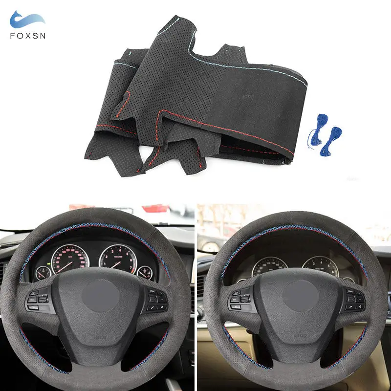 

Ручные косы, искусственная замша, кожа, красная, синяя линия для BMW X3 F25 2011 2012 -2016 X5 F15 2013 2014 2015 2016 2017