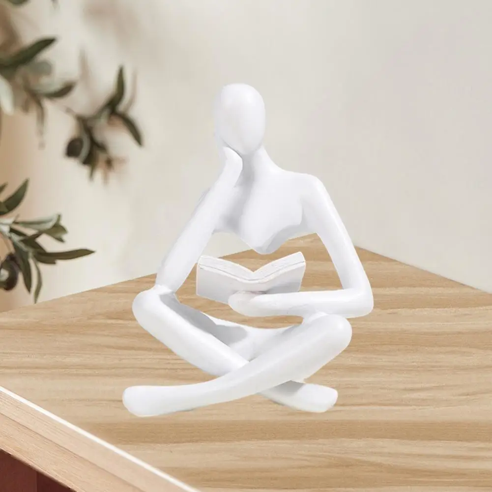 

Durable Home Decor Resin Ornaments Abstract Thinker Book Reading Figures Exquisite Room Decor with Realistic Poses Fine Textures