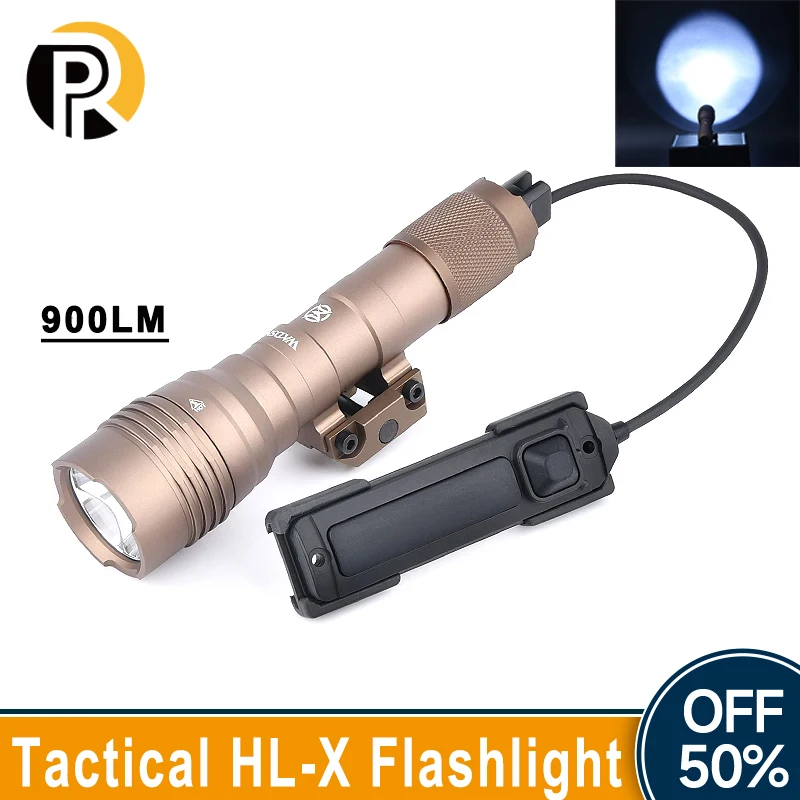 

Tactical Metal HL-X High Power 900LM Scout Weapon Light Momentary / Constant/Strobe Hunting Airsoft Flashlight AR Accessories