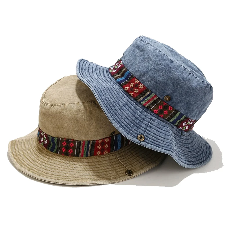 

Men Women Sun Hat Outdoor Travel Hiking Bucket Hat Summer Breathable Large Wide Brim Visor Fisherman's Hat Washed Sunshade Cap