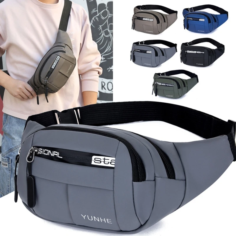 

Casual Men Waist Bag Oxford Cloth Waterproof Trend Chest Bag Multi-layer Multi-functional Single Shoulder Messenger Bag